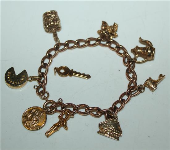 9ct gold charm bracelet